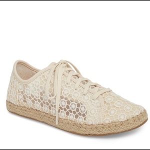 TOMS Natural Mosaic Lena Crochet Lace Up Sneakers